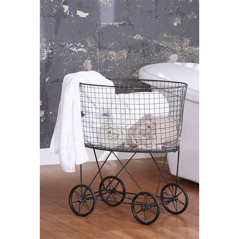 Vintage Metal Laundry Basket 